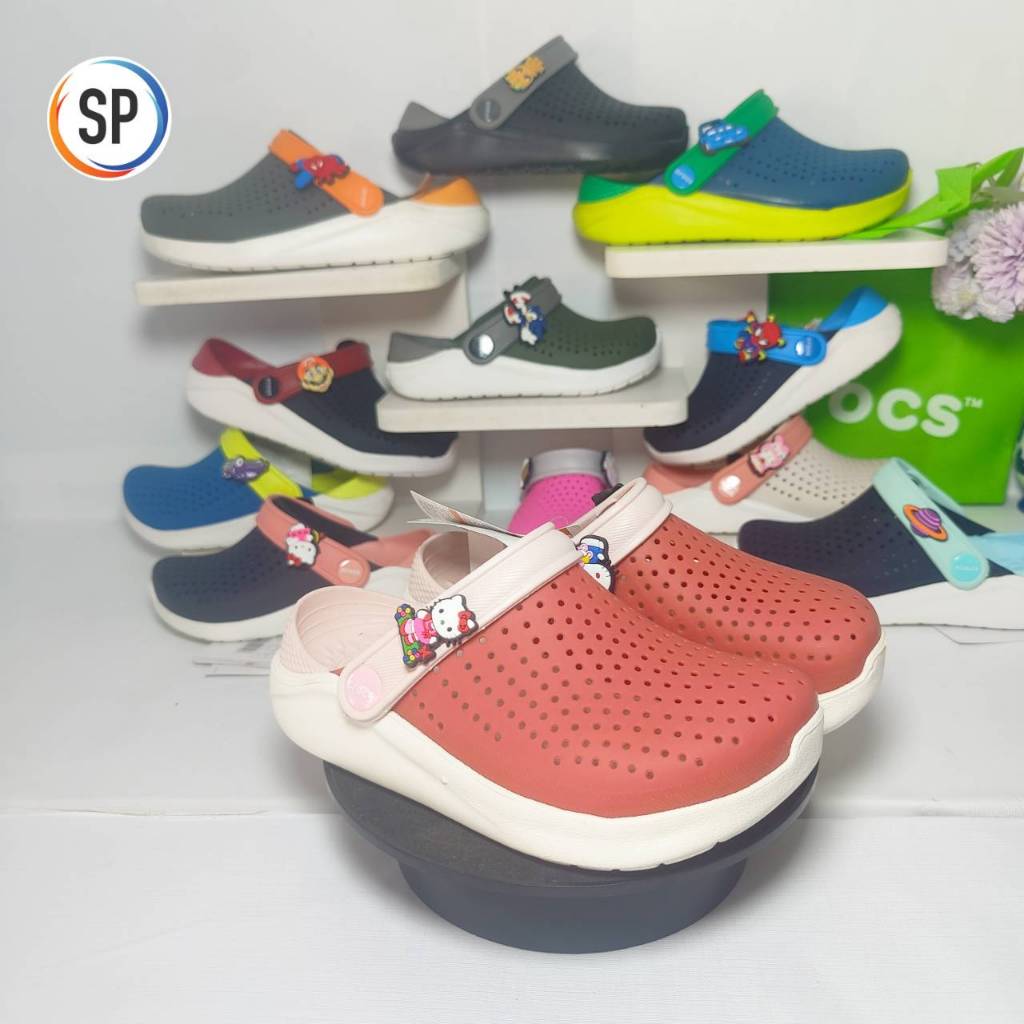 Crocs LiteRide Clog crocs kid (โปรซื้อ 1คู่แถมตุ๊กตา 2ชิ้นมูลค่า 50 บาท) รองเท้าหัวโตเด็ก crocs