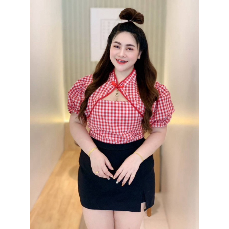 เสื้อตรุษจีนสาวอวบ อก38-46 สวยมาก พร้อมส่ง