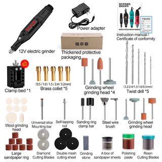 เครื่องเจียร์ mini ปรับความเร็วได้ อุปกรณ์เสริม 25/155 ชิ้น เครื่องเจียร์ไฟฟ้า เครื่องเจียร์ส เครื่องเจียรมีสาย
