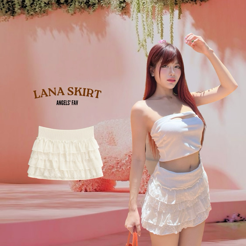 ANGELS.FAV♥︎ | กระโปรงสั้นน่ารัก LANA ระบายลูกไม้โซคิ้วว 🎀💓🌸 มีซับใน