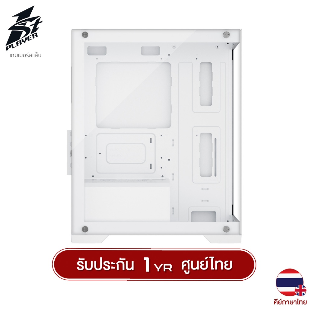 เคสคอมพิวเตอร์ 1st Player Miku Mi2 Panorama Tempered Glass M-ATX Gaming Case (NOFAN) รับประกันสินค้า 1 ปี