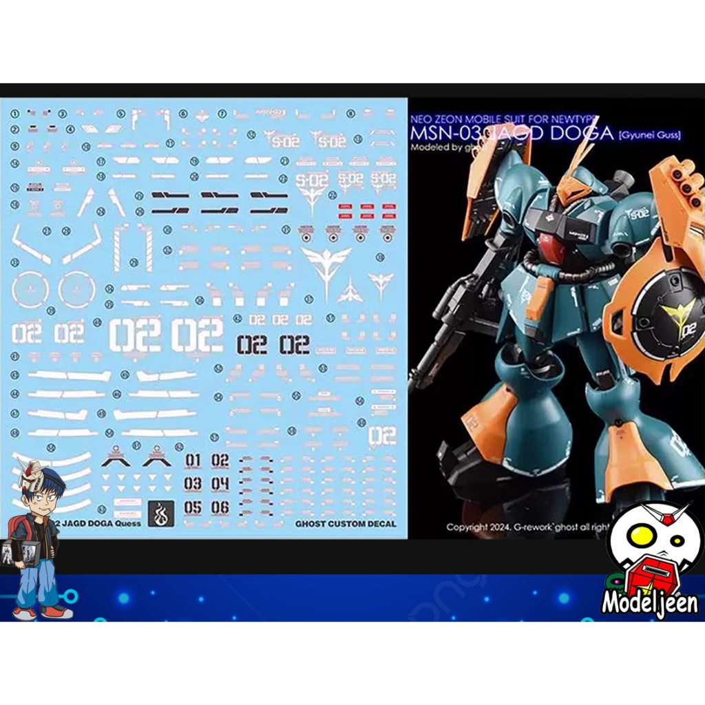 Water Decal 220 HG 1/144 Jagd Doga (Gyunei Guss) ยี่ห้อ Ghost Decal