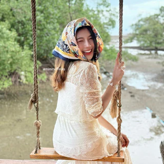[Mimmuffin] ผ้าซาตินคลุมผม ผ้าโพกผมไปทะเล ผ้าพันคอ
