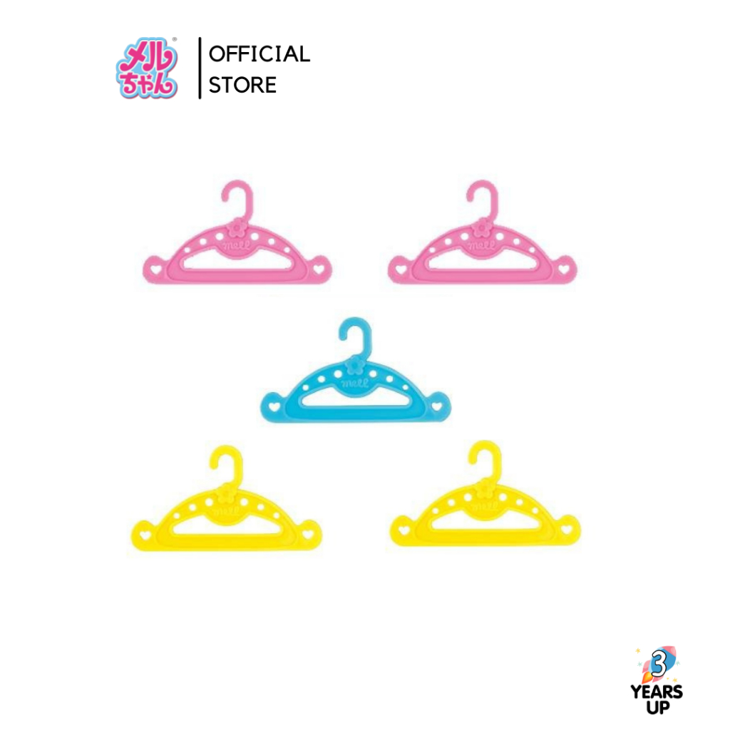ไม้แขวนเสื้อเมลจัง MELL CHAN® ไม้แขวนเสื้อตุ๊กตา ลิขสิทธิ์แท้ Doll Clothes Hangers Set ชุดตุ๊กตา