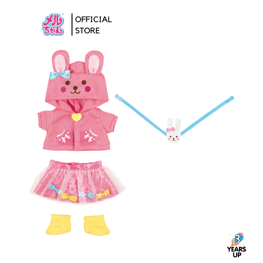ชุดเมลจัง MELL CHAN® เสื้อแจ็คเก็ตและกระโปรง ลายกระต่าย ชุดตุ๊กตา ลิขสิทธิ์แท้ Rabbit Doll Clothes