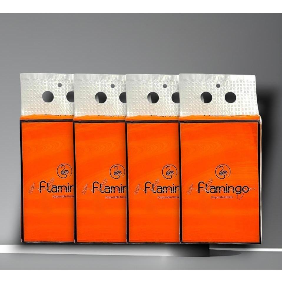 ทิชชู่ส้มแบบแขน 4 ห่อ 🔥 ทิชชู่ แขวน FLAMINGO GB/T 20808 ทิชชู่แบบดึงแขวนได้ กระดาษทิชชู่ ทิชชู่ ทิชช