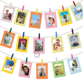 Set กรอบรูปกระดาษ พร้อมตัวหนีบ+เชือก จำนวน 10 ชิ้น/แพ็ค สำหรับตกแต่งห้อง เซอร์ไพร้แฟน วันเกิด อื่นๆ
