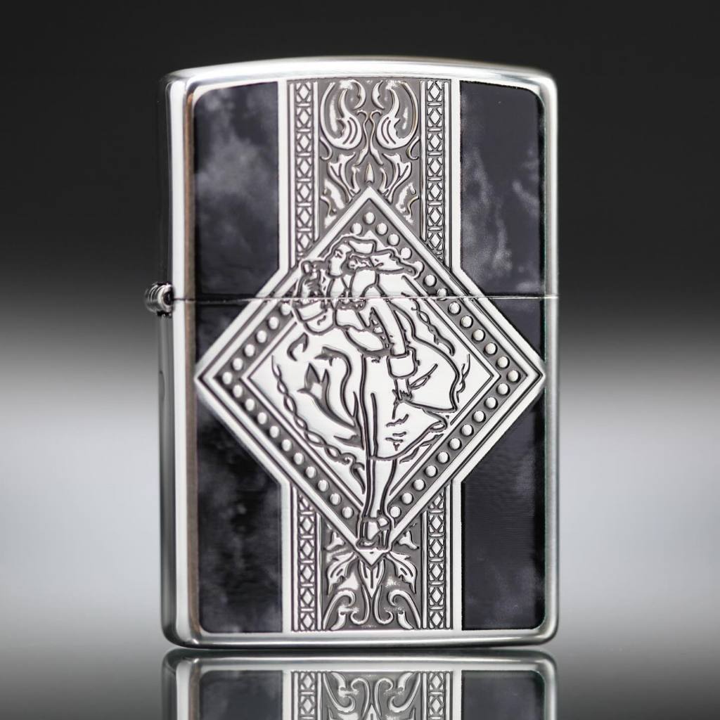 ซิปโป้รุ่น ZJP0124 Windy Diamond Pattern(Black Marble) Limited Edition งานลิขสิทธิ์แท้จากญี่ปุ่นของแท้รับประกันตลอดชีวิต