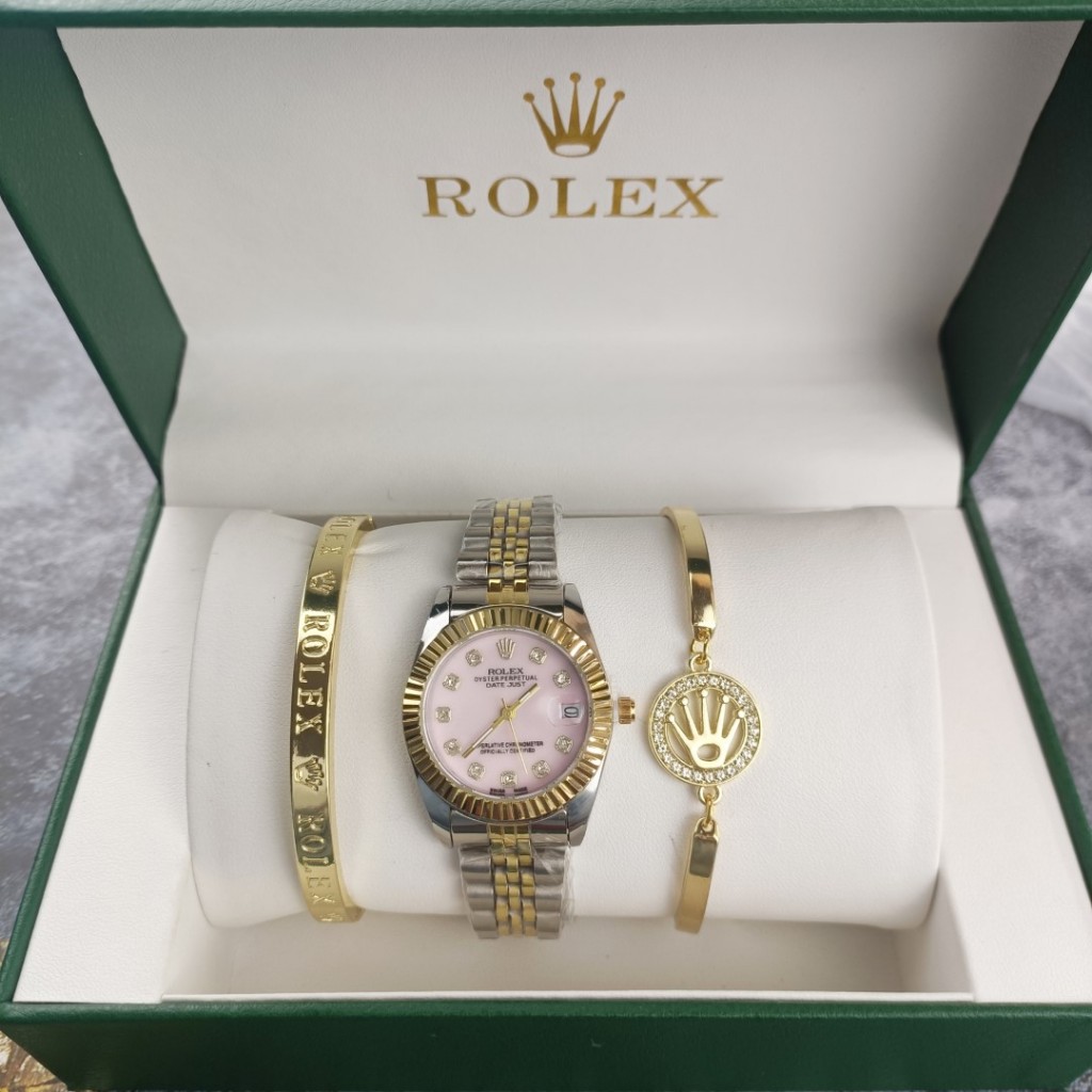 นาฬิกาข้อมือผู้ชายคอร์สปฏิทินเข็มขัดหนังคลาสสิค rolex