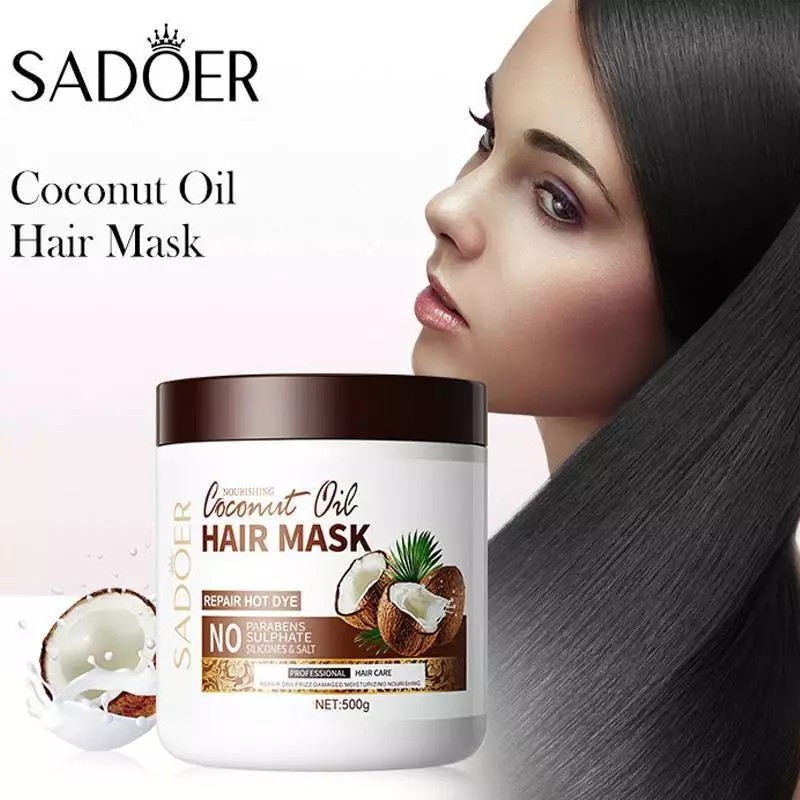 SADOER Coconut Oil HAIR MASK ครีมหมักผม ให้ความชุ่มชื้น 500g. มะพร้าว