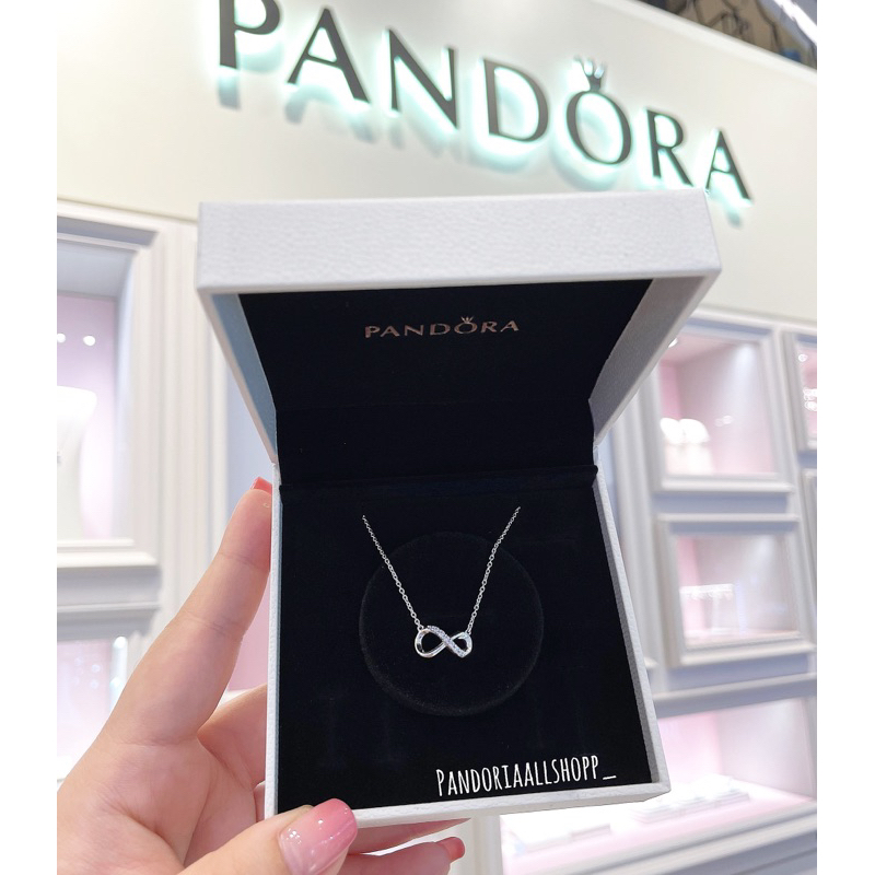 (ของแท้100%) Pandora silver  Necklace infinity  สร้อยคอ อินฟินิตี้ ยาว50cm.