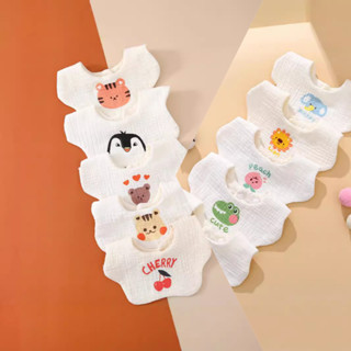 ผ้ากันเปื้อน ผ้าซับน้ำลายเด็ก ฝ้ายทอหนา 6  ชั้น TINYLY6