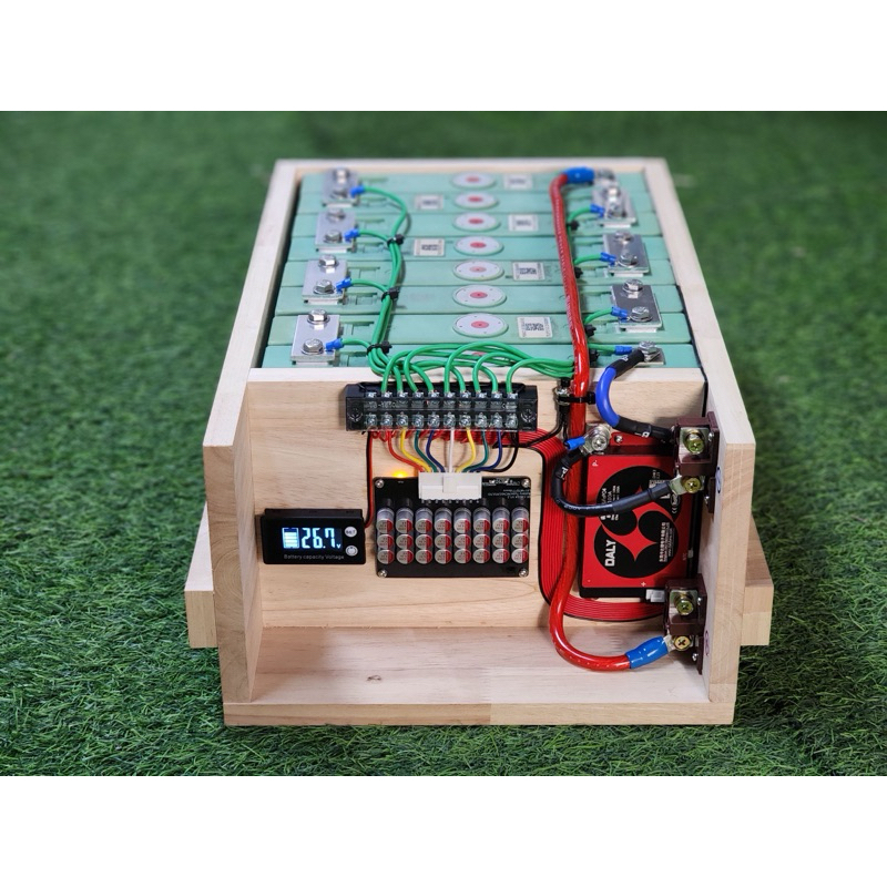 24v 100ah แบตลิเธียม 3.2v 8s ครบชุด BMS DALY 100A แบตเตอรี่ LiFePo4 3.2v 100ah ใส่ Active Balance5A 