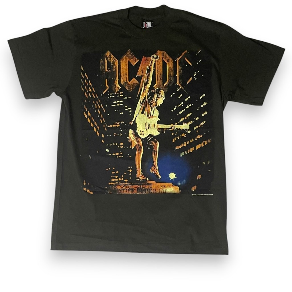 เสื้อยืดวง AC/DC สไตล์วินเทจ สกรีนหน้าหลัง