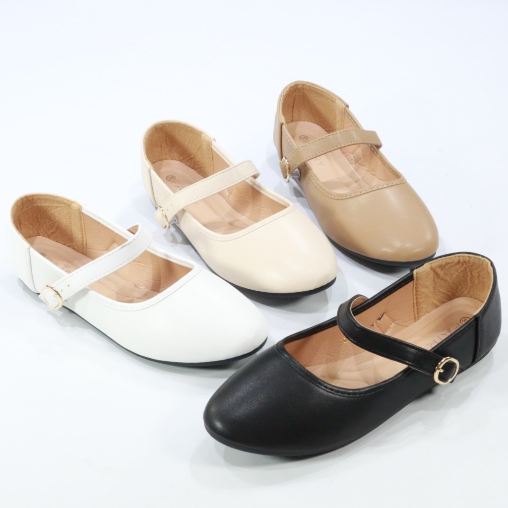 999-70 รองเท้าหนังด้านแมรี่เจน พื้นนุ่มมาก หัวมน PU FAIRY