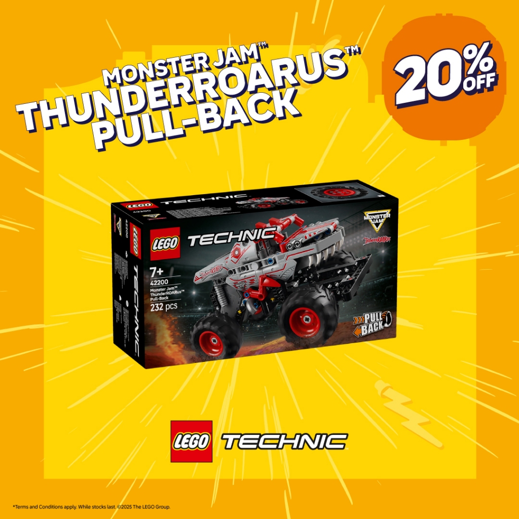 LEGO Technic 42200 Monster Jam ThunderROARus Pull-Back (232 Pieces)