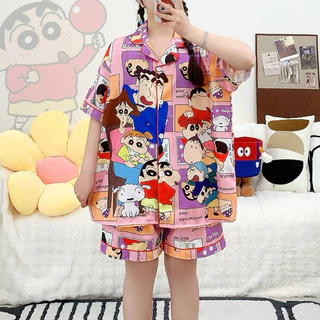 P999 🔥ชุดนอน ผ้าไหมอิตาลี่ฟรีไซส์ อก 45🔥แขนสั้น ขาสั้น เนื้อผ้าบางเบา ใส่สบาย
