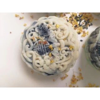(ทำสดใหม่🌟) ขนมกุ้ยฮวางาดำหิมะ (桂花黑芝麻雪糕/กุ้ยฮวาเฮยจือหมาเฉเกา) หรือขนมกุ้ยฮวาดำหรือขนมกุ้ยฮวาหยินหยาง แบบทำสดใหม่สูตรเจ
