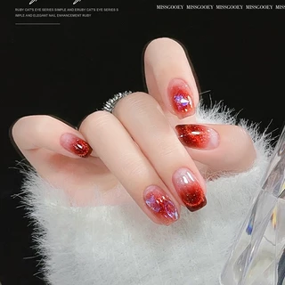 Nail.magic ทับทิม สีเจลทาเล็บแคทอาย ทับทิมปีใหม่ 8ml ยาทาเล็บสีเจล ผงแม่เหล็กละเอียด
