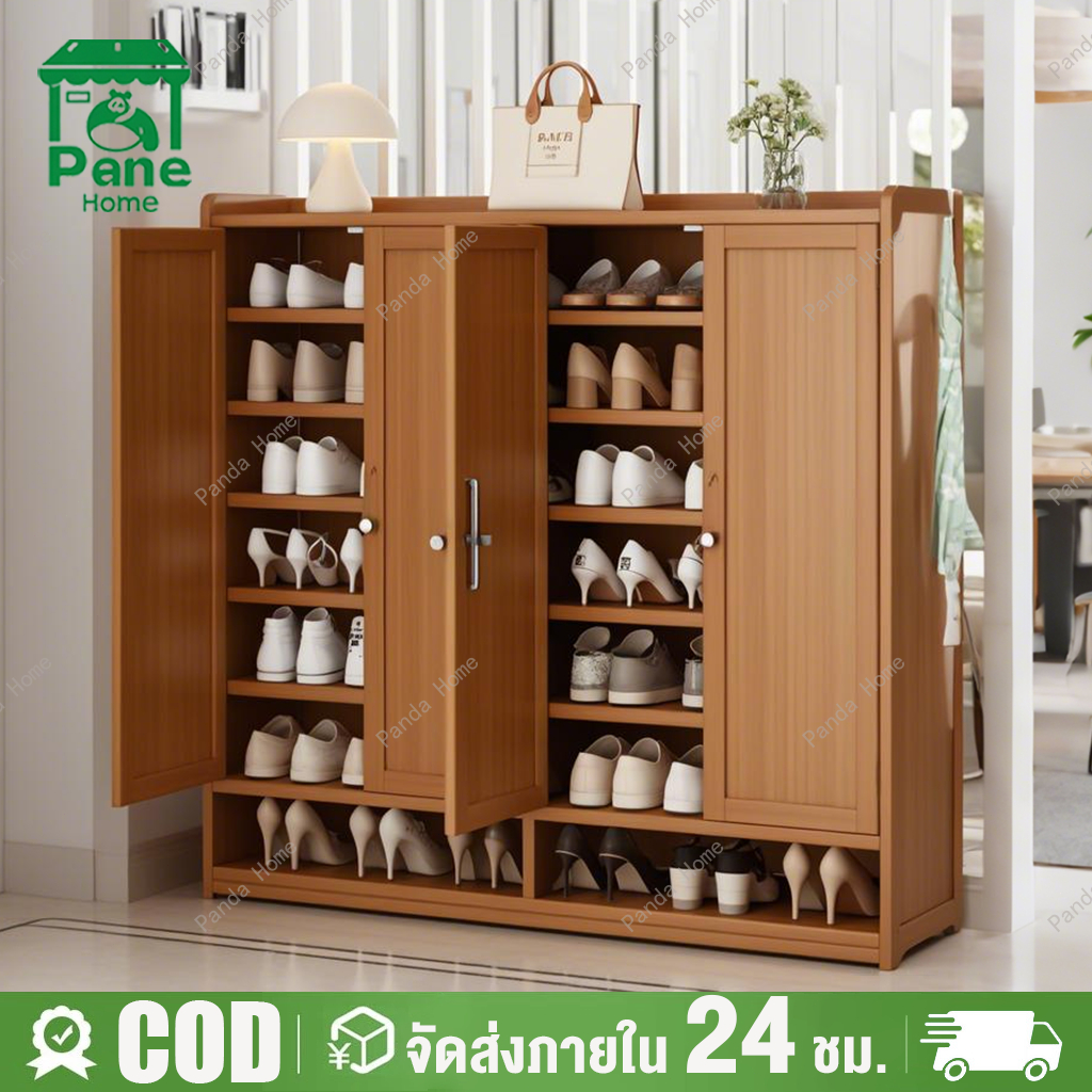 2/3/4ประตู ตู้เก็บรองเท้า กันฝุ่น แข็งแรง ทนทาน ประหยัดพื้นที่ ดีไซน์ สวยงาม เป็นมิตรกับสิ่งแวดล้อม ทำโดยไม้ไผ่ธรรมชา
