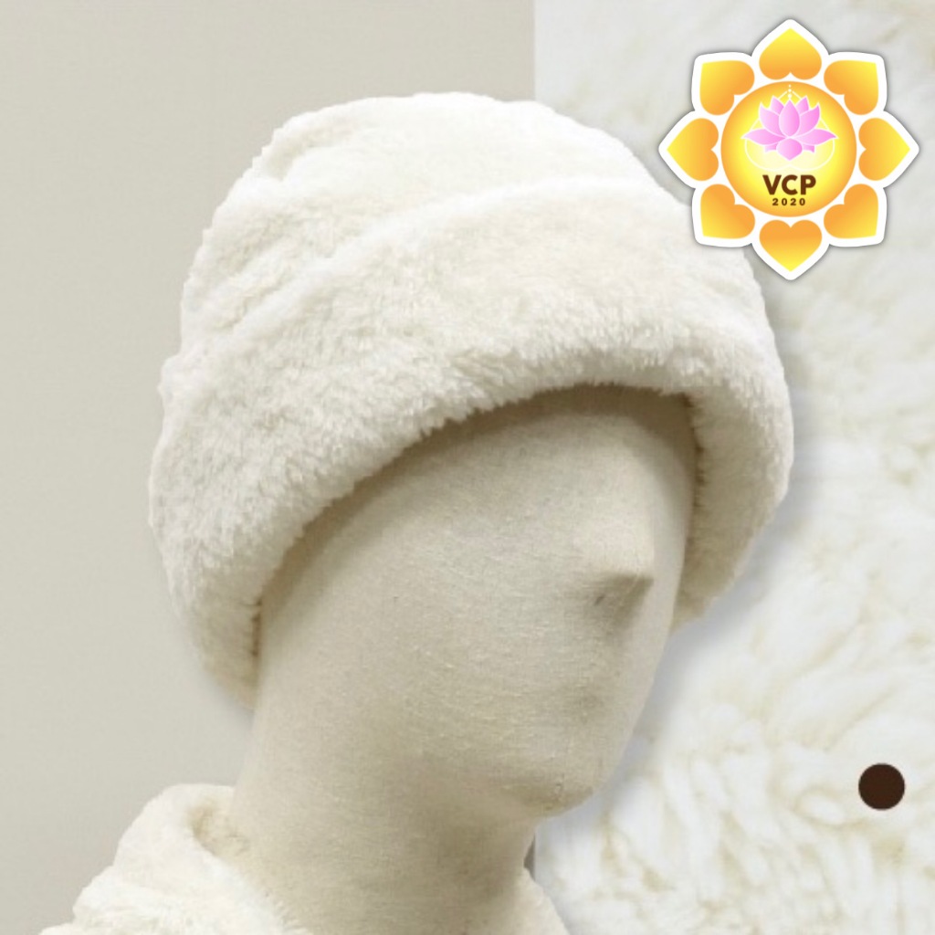 หมวกกันหนาว พระสงฆ์ ผ้าโพลีบัว แบบหนานุ่ม สีพระราชทาน - รูปที่ 3