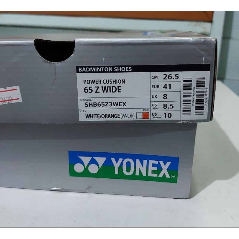 Yonex Power Cushion 65 Z wide - White/Orange 265 JPN พร้อมกล่องซื้อมาใส่ไม่กี่ครั้ง