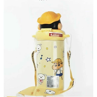 แก้วshinchan 480ml สแตนเลส กระติกน้ำลายชินจัง ชินจัง แก้วเก็บความเย็น ขวดน้ำ มีสายสะพาย เก็บความเย็น