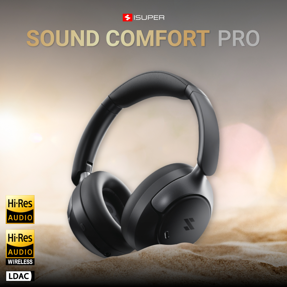 [ลดเหลือ 1351] iSUPER SOUND COMFORT PRO หูฟังไร้สาย หูฟังครอบหู Headphone รองรับ Hi-Res Wireless LDAC ANC-1Y