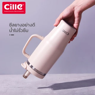 [รับประกัน1ปี]Cille Handy Ceramic Mug แก้วสแตนเลส304 เคลือบเซรามิก เก็บร้อนเย็น Vacuum Bottle 900-1200mL รุ่น25181 24196