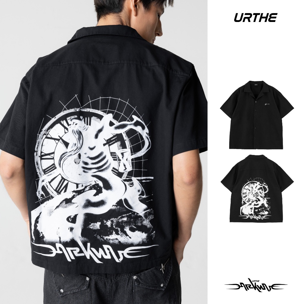URTHE - เสื้อเชิ้ต เเขนสั้น Oversize Col. DARKWAVE รุ่น DW CHRONOS