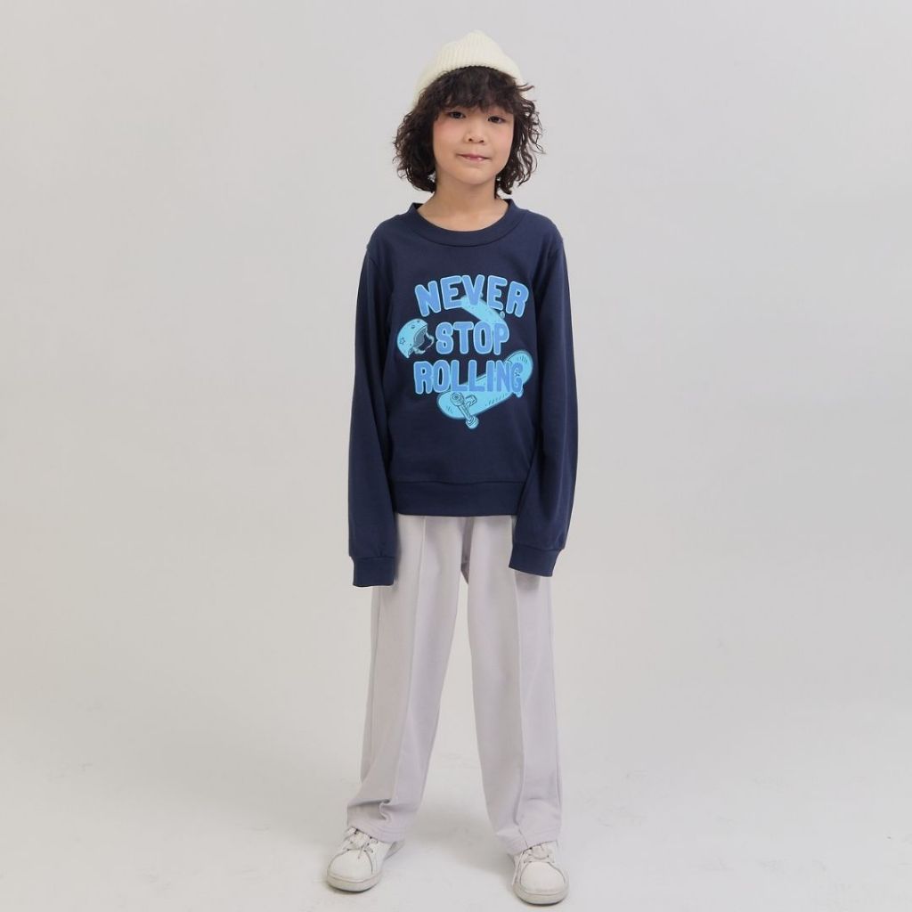 e'clat เสื้อยืดเด็กโต เสื้อแขนยาว เด็กพรีทีน 6-12 ปี คอกลม สกรีนลาย เนื้อผ้าเจอร์ซี่cotton100% 4009