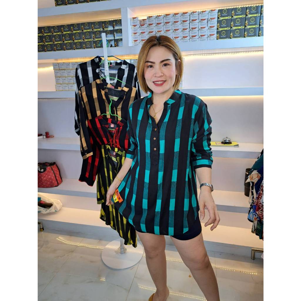 //เสื้อสาวอวบ//ช153//คอจีนสกอตผ้าไหมสปัน ฟรีไซส์38-46นิ้ว ยาว31นิ้ว หน้าผ้า46นิ้วราคา199บาท ราคา ถูกที่สุด ดีลบีเคเค แกลเลอรีภาพที่ 4