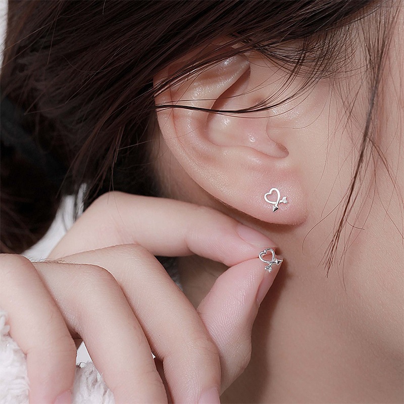 361-littlegirl gifts-Cupid's arrow heart earrings s999