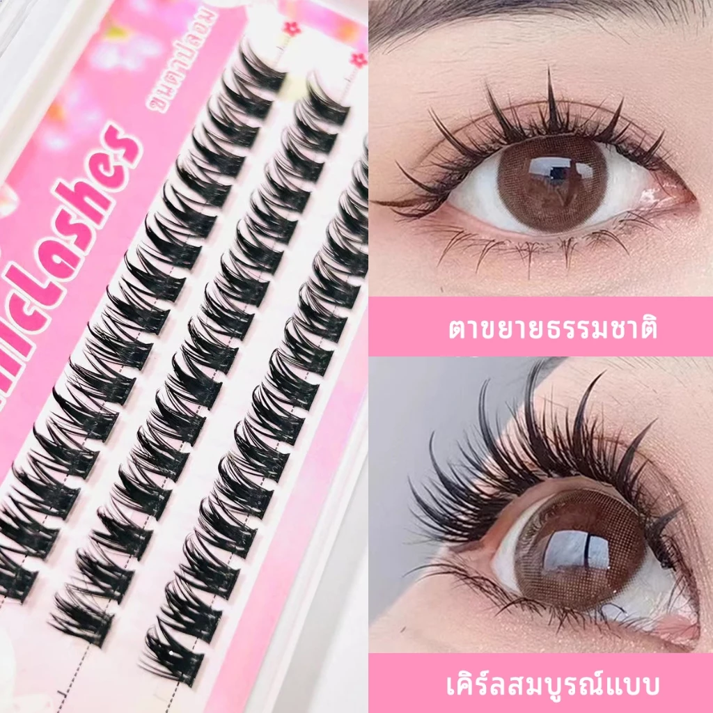 ส่งตรงจากไทย 💖 ขนตาปลอม CHICLASHES ✨ขนตาช่อ 48ช่อ สายฝอ C / D-Curl 2แบบ ยาว 10-13 มม. หนา 0.07 มม.