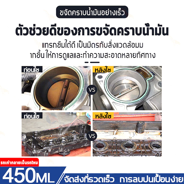 VISBELLA น้ำยาล้างปีกผีเสื้อ น้ำยาล้างคาร์บูเรเตอร์รถยนต์ สเปรย์คาร์บูเรเตอร์รถยนต์ Carburetor Cleaner 450ml thumbnail 9