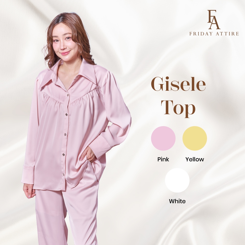 Friday Attire เสื้อเชิ้ตแขนยาวตัดต่อหน้า (FT-076)