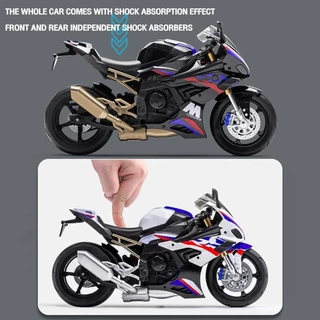 1:10 S1000 RR รถจักรยานยนต์โลหะของเล่นรถรุ่นรถ Diecast สําหรับเด็กเด็กจําลองเสียง Light Effect ของขวัญงานอดิเรกคอลเ
