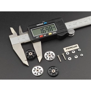 โรลเลอร์ 17 mm แบบเจาะ สำหรับสนามเทคนิก ขอบมน ใส่รถ Mini4WD รถก้าง - Mini4WD 17mm Alumi Roller Drilled