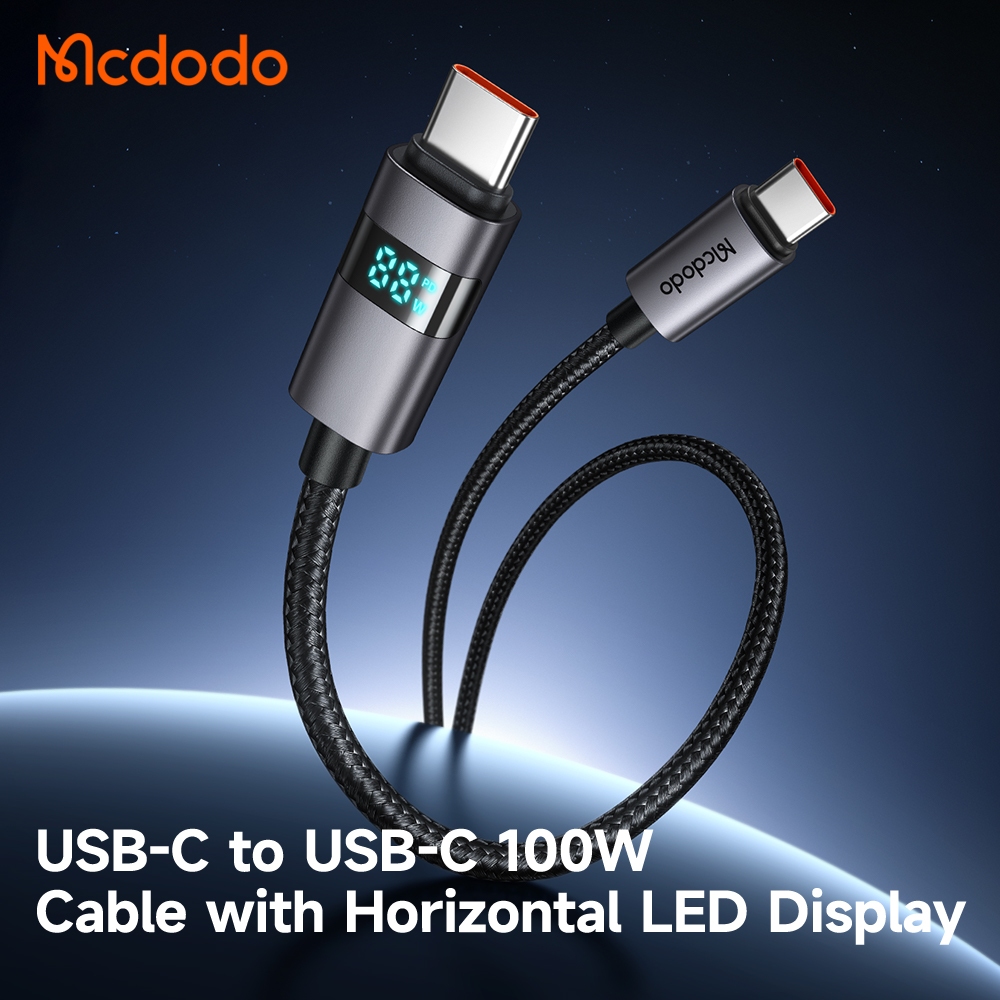 Mcdodo สายชาร์จมือถือ Horizontal LED Display 100W USB-C to USB-C Data Cable  CtoI 36W