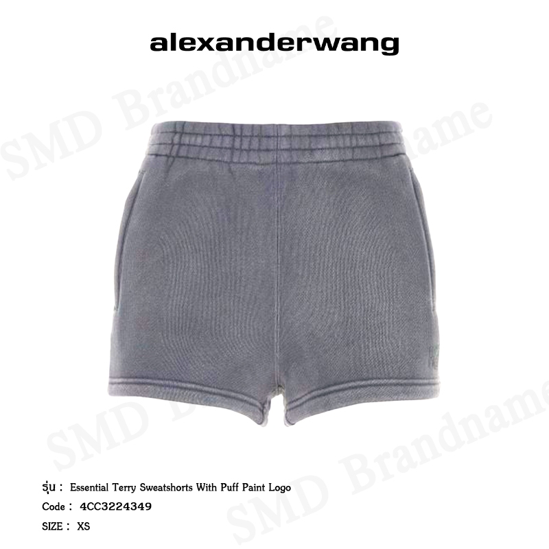 Alexander Wang กางเกงขาสั้น รุ่น Essential Terry Sweatshorts With Puff Paint Logo Code: 4CC3224349