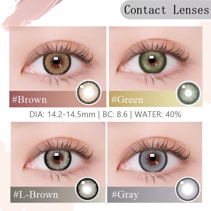 คอนแทคเลนส์สี - น้ำตาล - เขียว - น้ำตาลอ่อน/ยี่ห้อYilala (สายตาปกติ - 450)
