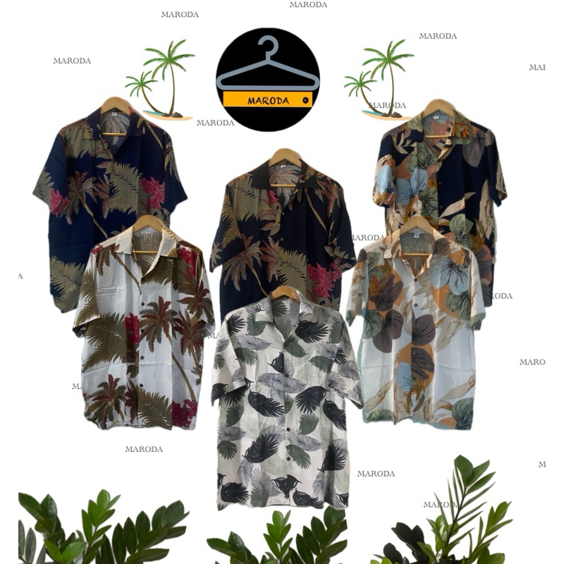 เสื้อฮาวายแขนสั้น(ผ้าสปั่นเรยอน)