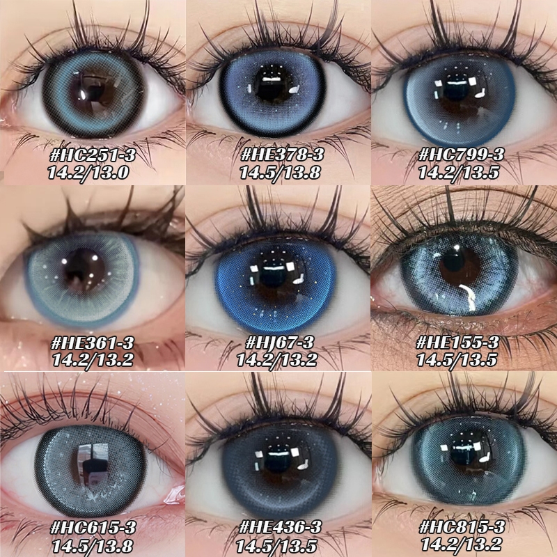 Yilala 🌷🌷1คู่ DIA 14.5 คอนแทคเลนส์สีน้ําเงินใหญ่ใช้สําหรับเกรดตาโต 6 เดือน(0.0~ 4.50)✨✨