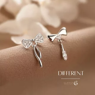 GLAMOR✨ต่างหูเงิน Different จี้โบว์ ต่างหูแฟชั่น ตุ้มหูเงิน925 ต่างหูดีไซน์น่ารัก น้ำหนักเบา