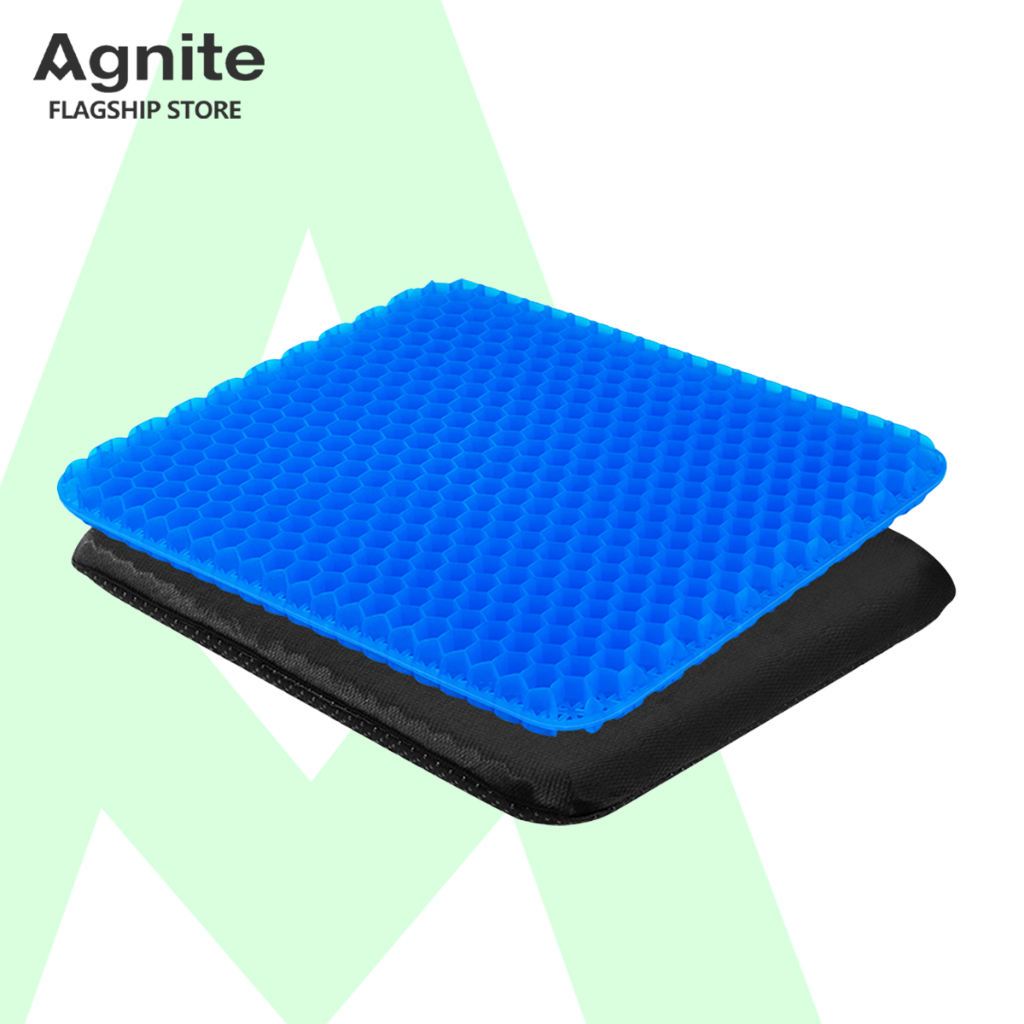 [แถมฟรีปลอกผ้า] Agnite เบาะเจลรองนั่ง เบาะเจลรังผึ้ง ที่รองนั่ง ลดอาการปวดเมื่อย เพื่อสุขภาพ Cushion