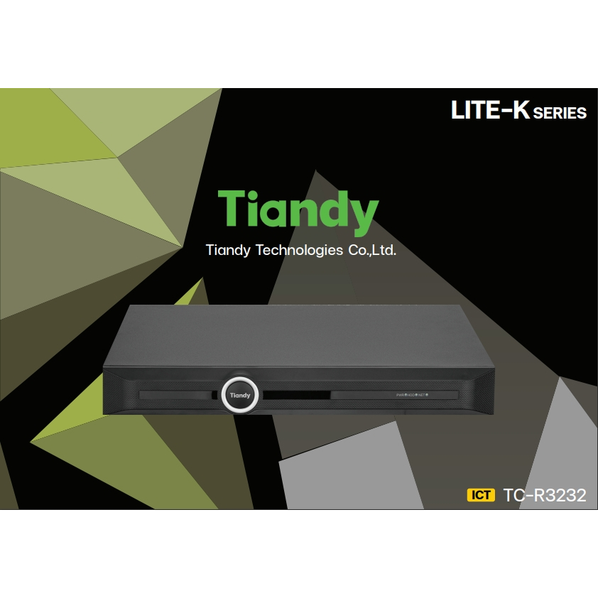 เครื่องบันทึก Tiandy TC-R3232 Spec:I/B/K/V3.1 H.265 2HDD 32ch NVR