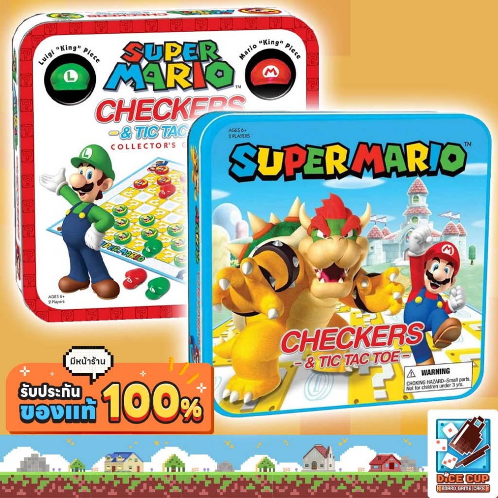 [ของแท้] Super Mario Checkers & Tic-Tac-Toe Standard/ Collectors Game Set Board Game