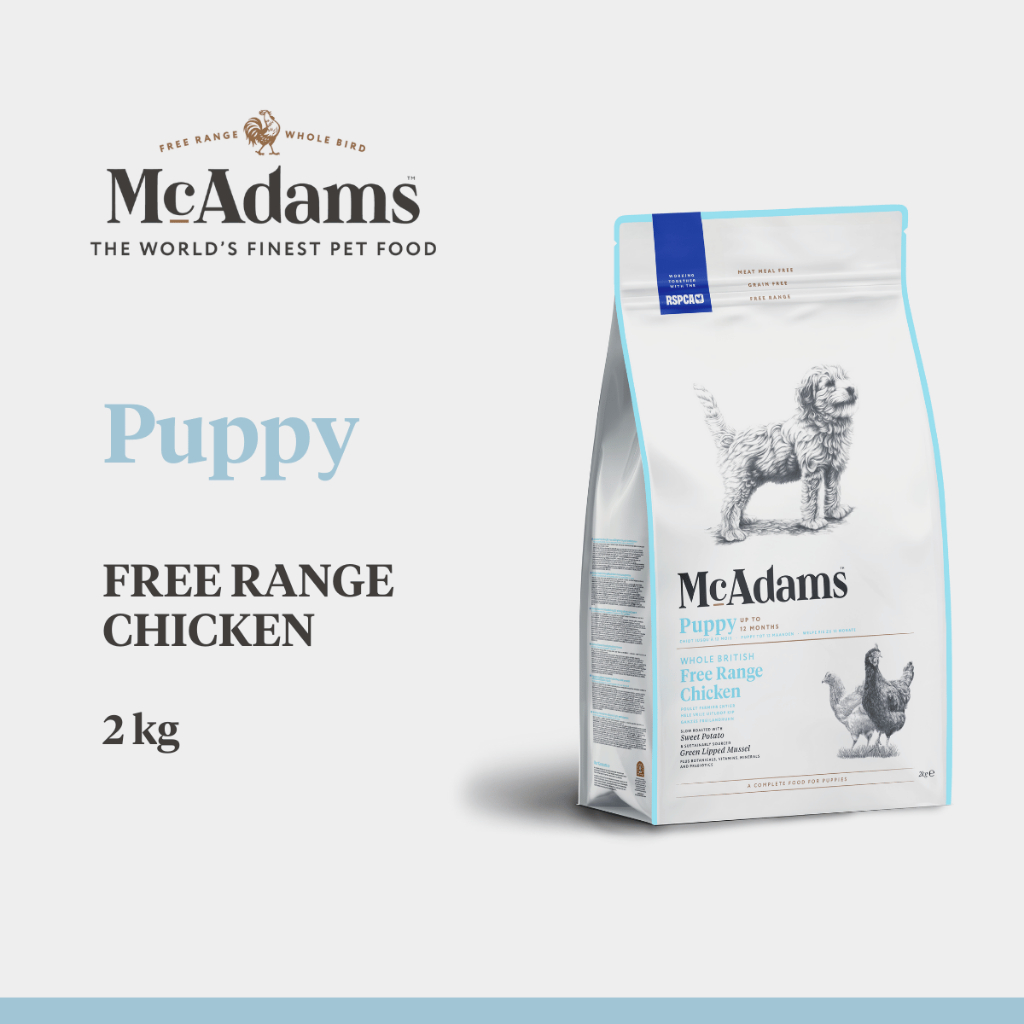 McAdams Puppy Free Range Chicken 2 kg แมคอดัมส์ ปั๊ปปี้ สูตรไก่ฟรีเร้นจ์ สำหรับลูกสุนัข