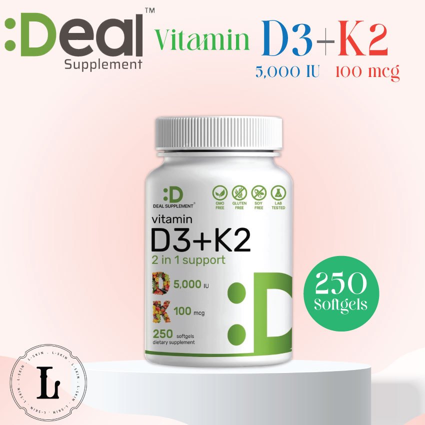 Deal supplement -Vitamin D3+K2  (5,000 IU + 100 mcg) 250 Softgels