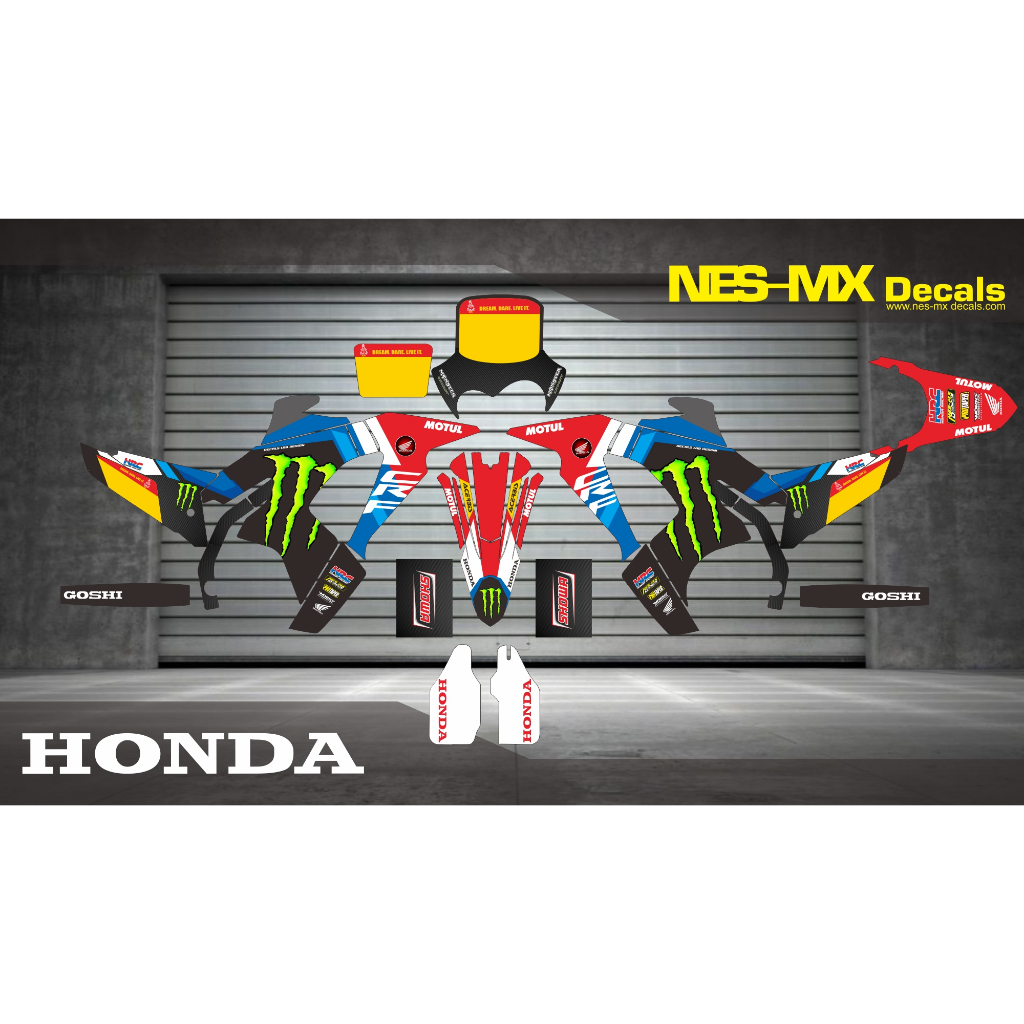 สติกเกอร์แต่ง CRF 300 Rally / ลายแต่ง Moonster Energy